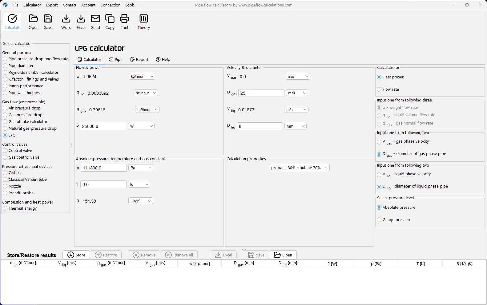 LPG calculator